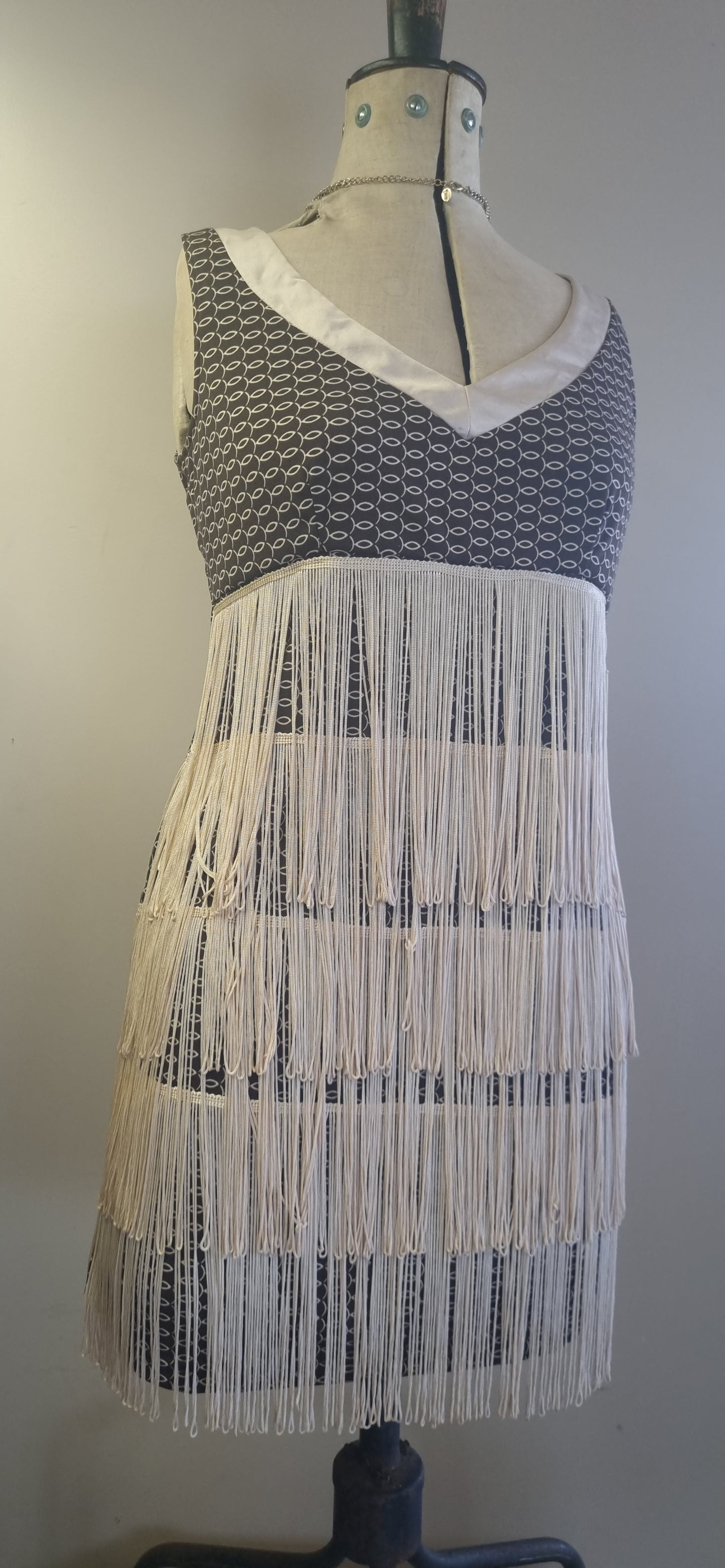 Fringe V-neck dress (Size 12)