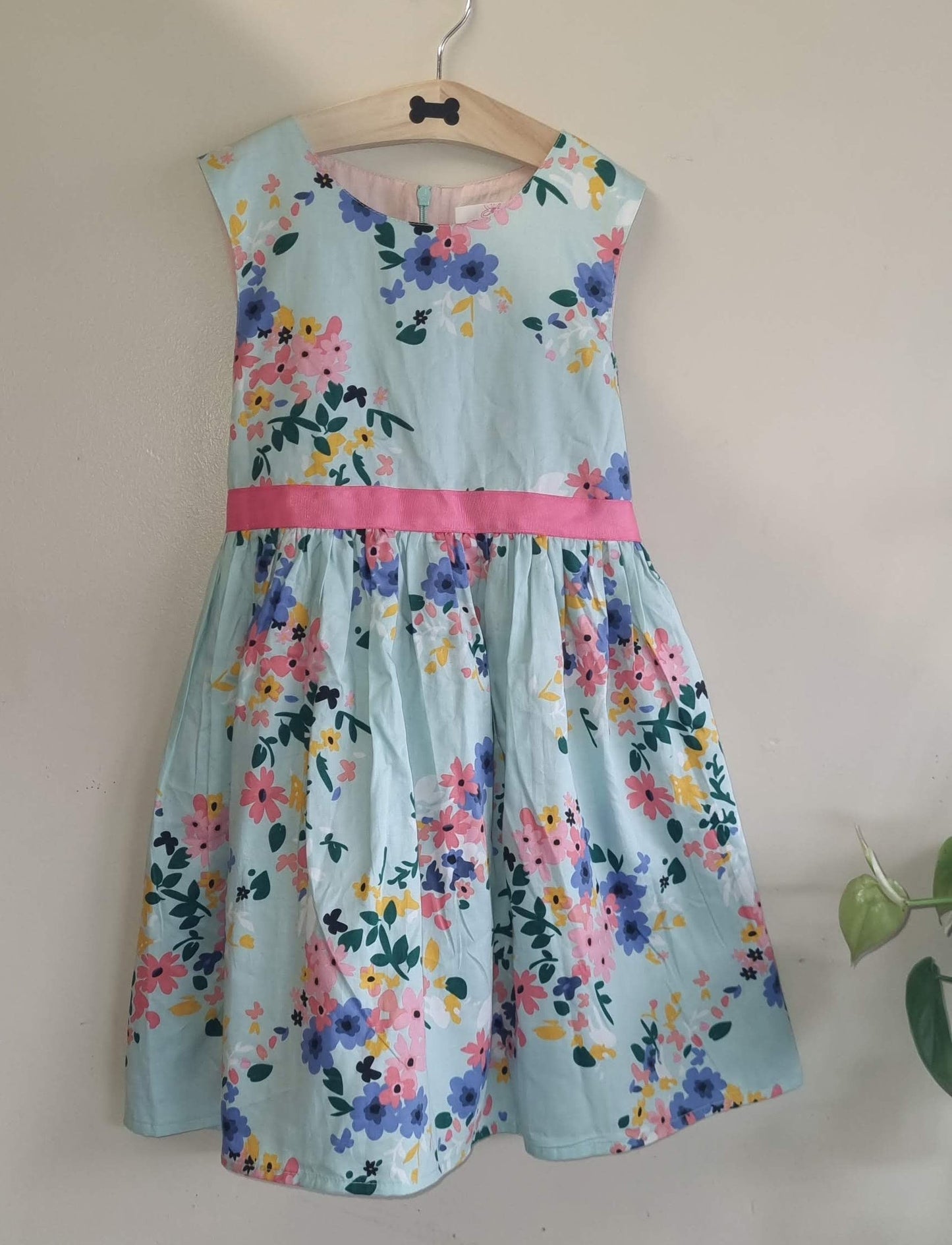 Blue floral print dress (Size 3)