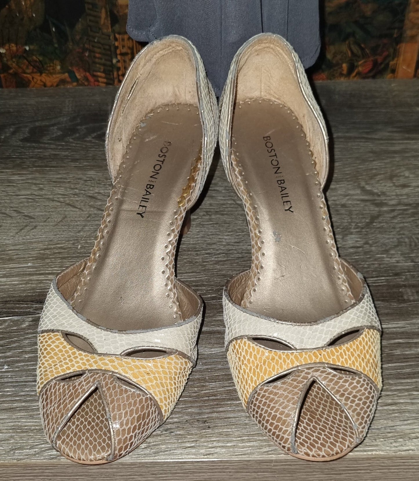 peep toe faux Snakeskin heels (EU38)