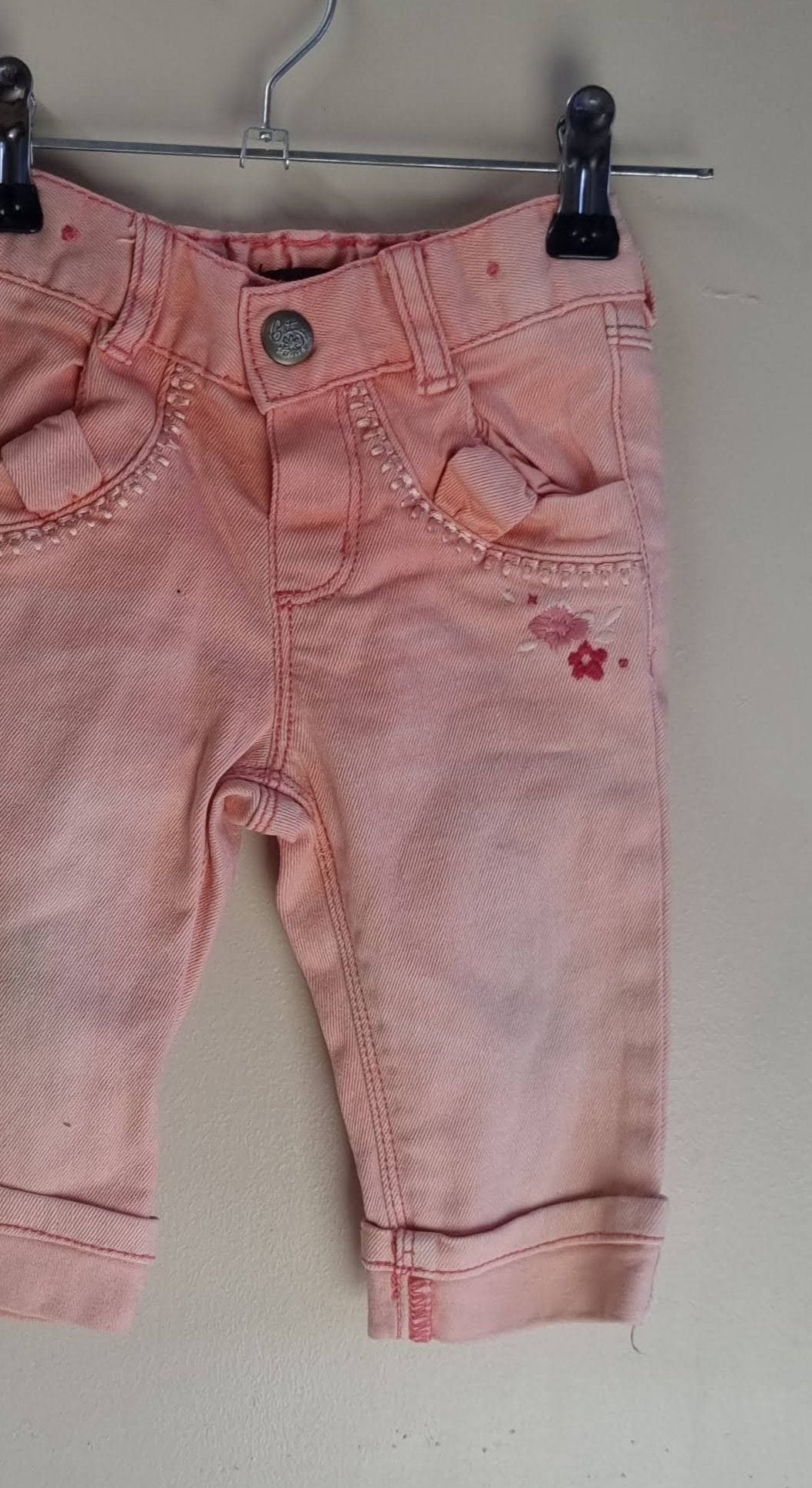 Pink denium embroidery jeans (6mnths)