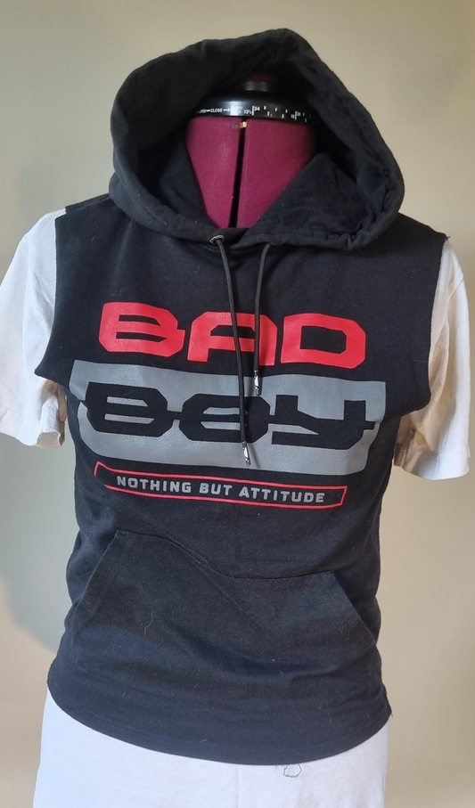 "Bad Boy" sleeveless hoodie (Size 10)